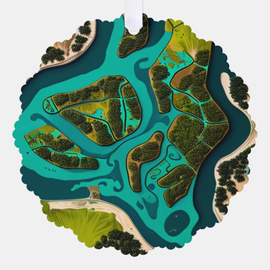 Futuristic Marshlands Ornament Kaart (Voorkant)