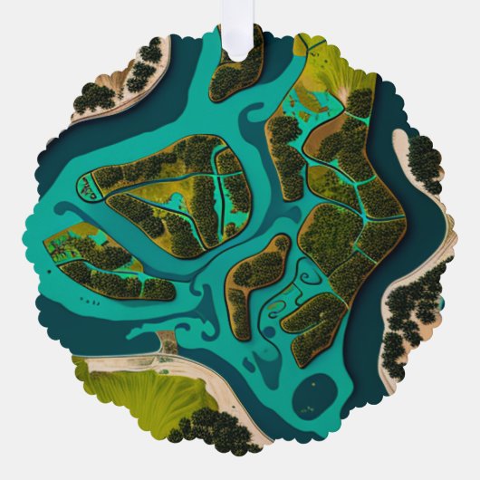 Futuristic Marshlands Ornament Kaart (Voorkant)