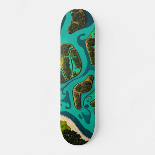 Futuristic Marshlands Persoonlijk Skateboard (Voorkant)