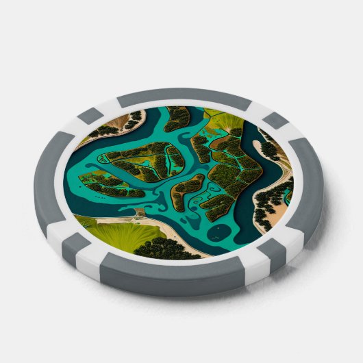 Futuristic Marshlands Poker Chips (Enkel)