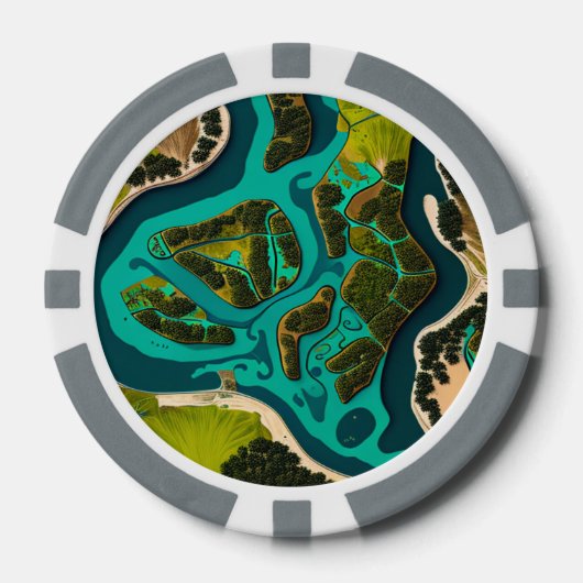 Futuristic Marshlands Poker Chips (Voorkant)