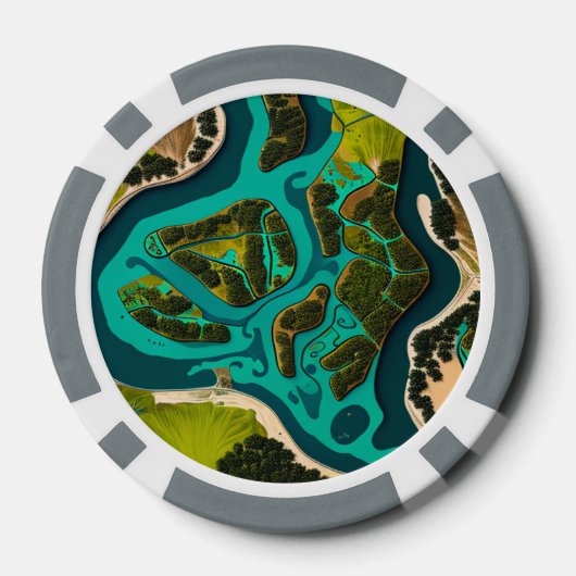 Futuristic Marshlands Poker Chips (Achterkant)