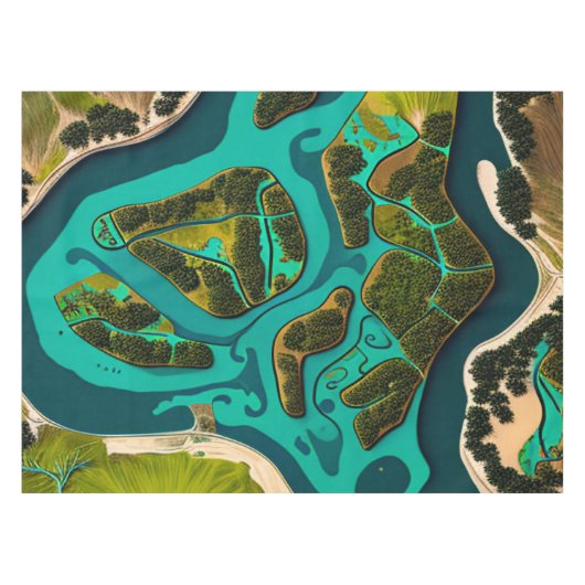 Futuristic Marshlands Tafelkleed (Voorkant (Horizontaal))
