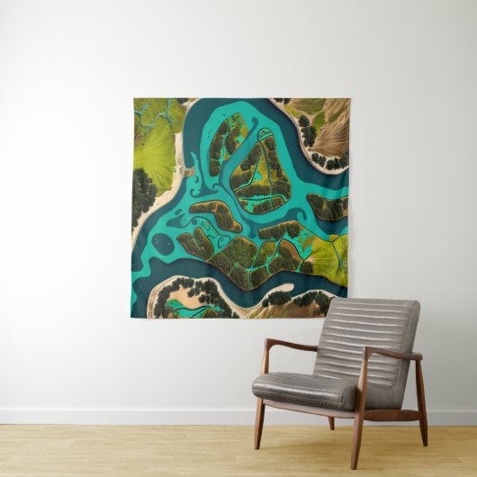 Futuristic Marshlands Wandkleed (In Situ (horizontaal))