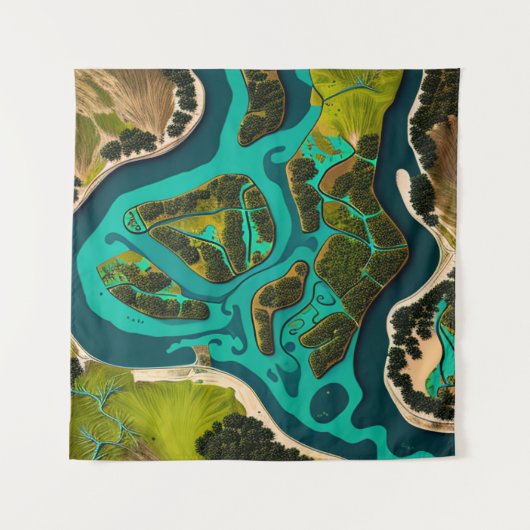 Futuristic Marshlands Wandkleed (Voorkant)