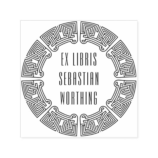 Futuristic Maze Custom Ex Libris Stamp Zelfinktende Stempel (Design)