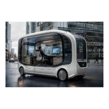 Futuristic Mobile Office Pod in Urban Nature 