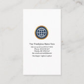 Futuristic Moderne Vertical Cyan President CEO Visitekaartje (Achterkant)