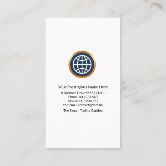 Futuristic Moderne Vertical Cyan President CEO Visitekaartje (Achterkant)