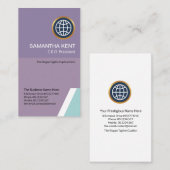 Futuristic Moderne Vertical Cyan President CEO Visitekaartje (Voorkant / Achterkant)