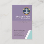 Futuristic Moderne Vertical Cyan President CEO Visitekaartje (Voorkant)