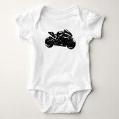 Futuristic Motorcycle Black White Vector  Romper (Voorkant)
