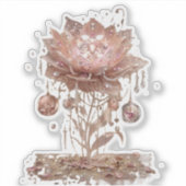 Futuristic Neon Blossom Vinyl Sticker (Voorkant)