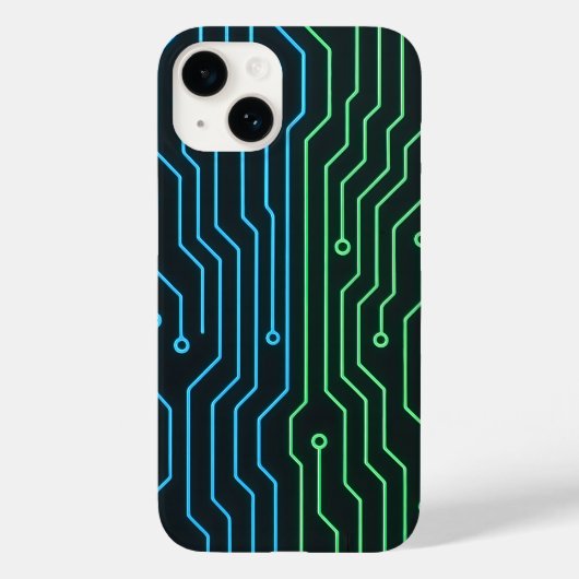 Futuristic Neon Circuit Phone Case (Achterkant)