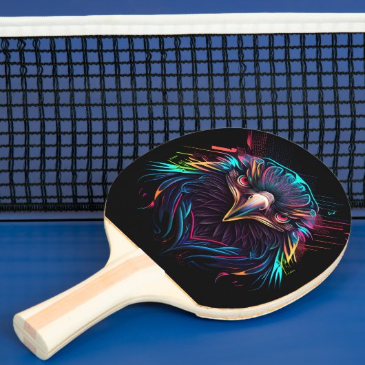 Futuristic Neon Eagle Artistic Ping Pong Paddle Tafeltennisbatje (Insitu)