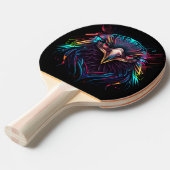 Futuristic Neon Eagle Artistic Ping Pong Paddle Tafeltennisbatje (Voorkant Gekanteld)