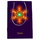 Futuristic Neon Glow Flower Graphic Medium Cadeauzakje (Voorkant)