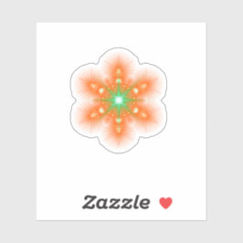 Futuristic Neon Glow Flower Graphic Sticker