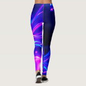 Futuristic Neon Liquid Waves - Electric Energy Flo Leggings (Achterkant)