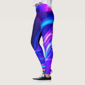 Futuristic Neon Liquid Waves - Electric Energy Flo Leggings (Links)
