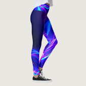 Futuristic Neon Liquid Waves - Electric Energy Flo Leggings (Rechts)
