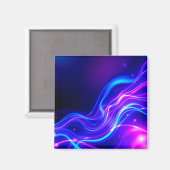 Futuristic Neon Liquid Waves - Electric Energy Flo Magneet (Voorkant / Achterkant)