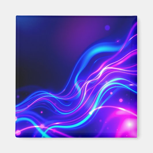 Futuristic Neon Liquid Waves - Electric Energy Flo Magneet (Voorkant)