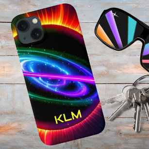 Futuristic Neon Nebula Monogram Case-Mate iPhone Case