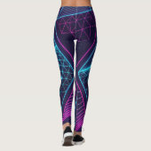 Futuristic Neon Waves Seamless Pattern for  Leggings (Achterkant)