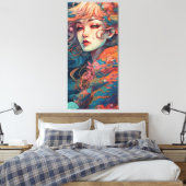 Futuristic Ocean Mermaid Canvas Afdruk (Insitu (Slaapkamer))