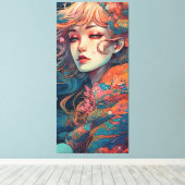 Futuristic Ocean Mermaid Canvas Afdruk (Insitu (Houten vloer))