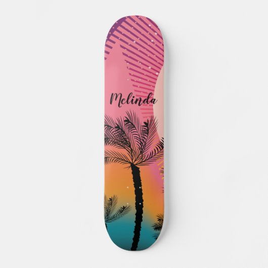 Futuristic Palm Skateboard Persoonlijke naamdekken (Voorkant)