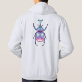 Futuristic Pixel Beetle Streetwear Hoodie (Achterkant)