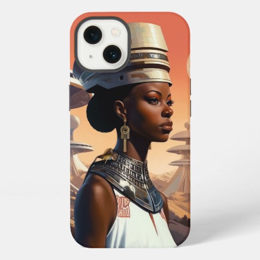 Futuristic Queen Afrofuturistic Science Fiction iPhone Hoesje (Achterkant)