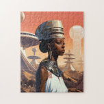 Futuristic Queen Afrofuturistic Science Fiction Legpuzzel<br><div class="desc">Fantasy,  Sci-fi & Horror kunst van het Lunarium.</div>