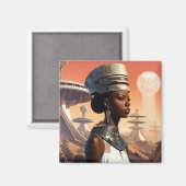 Futuristic Queen Afrofuturistic Science Fiction Magneet (Voorkant / Achterkant)