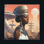 Futuristic Queen Afrofuturistic Science Fiction Magneet<br><div class="desc">Fantasy art producten van The Lunarium.</div>
