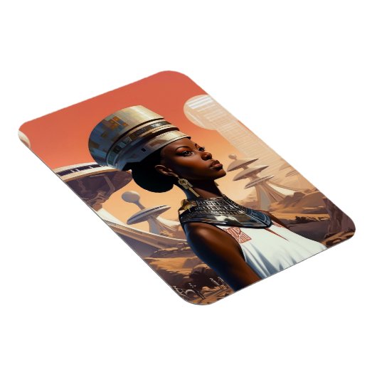 Futuristic Queen Afrofuturistic Science Fiction Magneet (Rechterzijde)