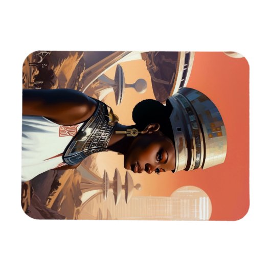 Futuristic Queen Afrofuturistic Science Fiction Magneet (Horizontaal)