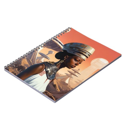 Futuristic Queen Afrofuturistic Science Fiction Notitieboek (Linkerzijde)
