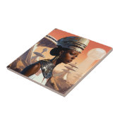 Futuristic Queen Afrofuturistic Science Fiction Tegeltje (Zijkant)