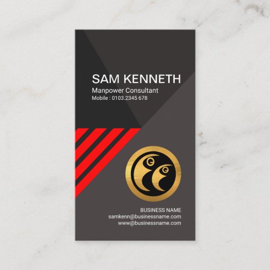Futuristic Red Arrow Manpower Consultant Visitekaartje (Voorkant)