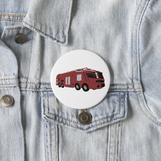 Futuristic Red Sci-Fi Command Vehicle Ronde Button 7,6 Cm (In situ)