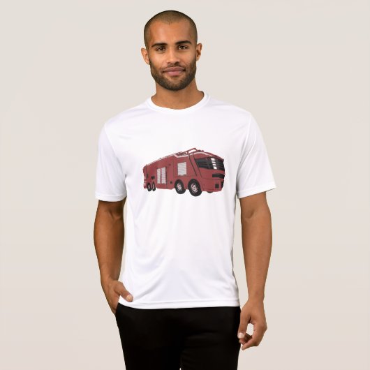 Futuristic Red Sci-Fi Command Vehicle T-shirt (Voorkant volledig)