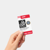 Futuristic Red Stripes Fotosjabloon ID werknemer Badge (Handheld)