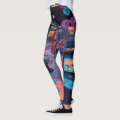 Futuristic Retro Arcade in Outer Space Leggings (Links)