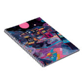 Futuristic Retro Arcade in Outer Space Notitieboek (Rechterzijde)