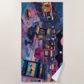 Futuristic Retro Arcade in Outer Space Strandlaken (Voorkant)