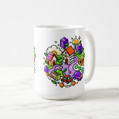 Futuristic Ride: Psychedelic Car Journey Koffiemok (Voorkant rechts)