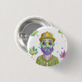 Futuristic Ride: Psychedelic Car Journey Ronde Button 3,2 Cm (Voorkant /achterkant)
